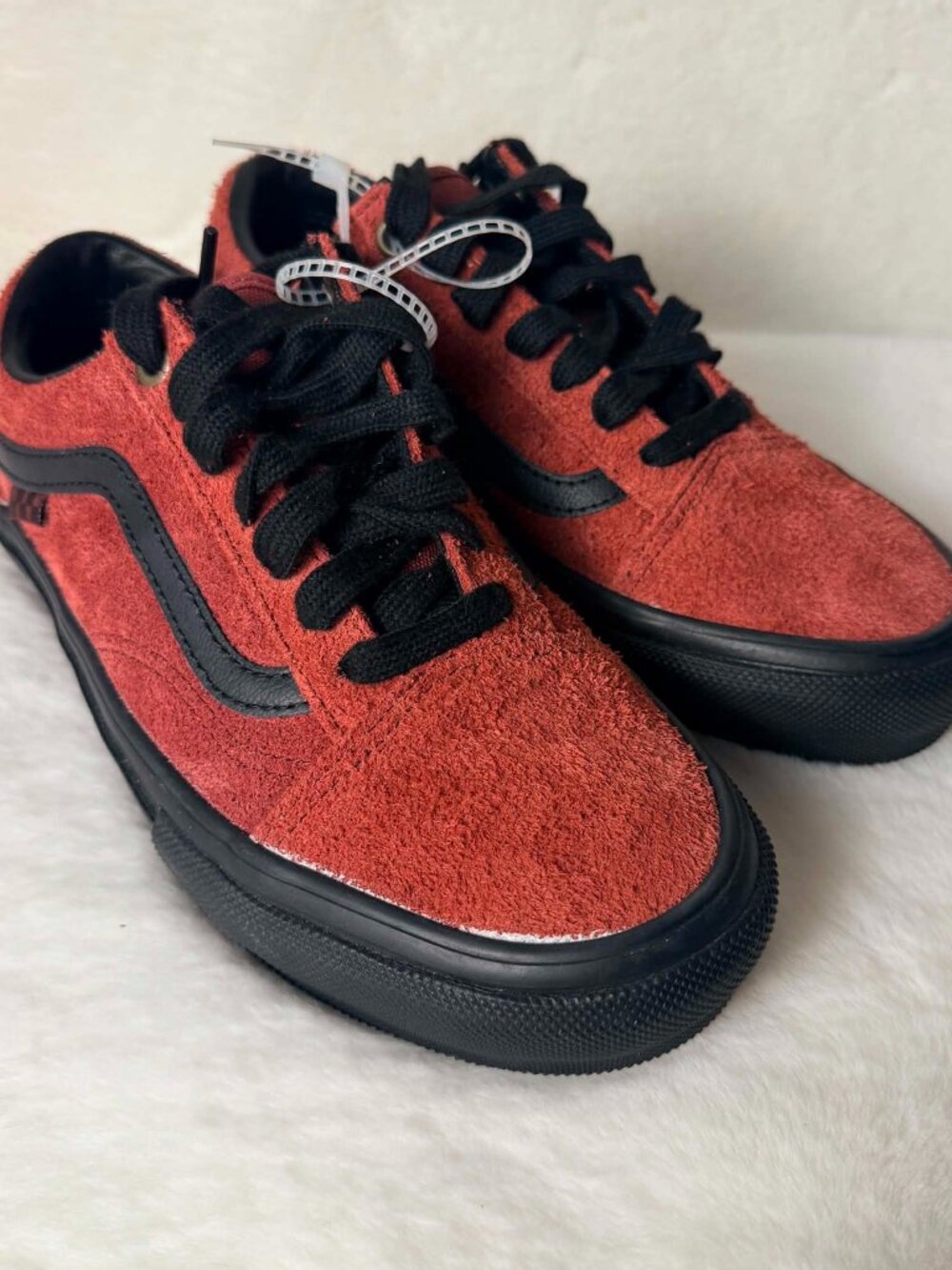 Vans Skate Old Skool Hairy Suede Red Sneakers